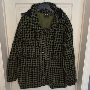 EUC Adidas x Ivy Park Men's Green & Black Houndstooth Jacket